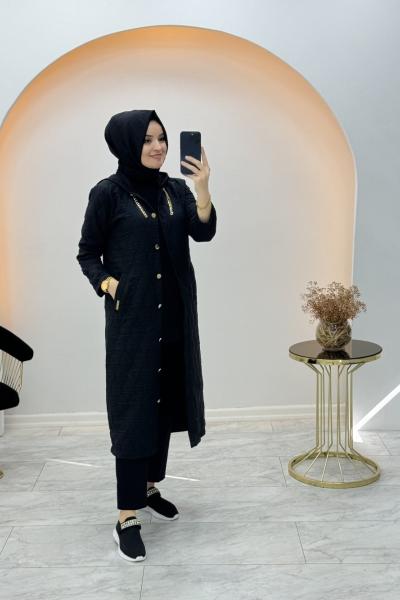 Ayşe Kapitone Kap Siyah