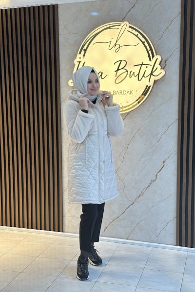 Kürk Detaylı Mont  Bej