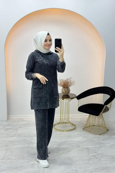 Organik Yaprak Takım Antrasit