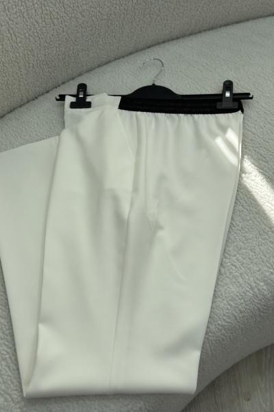 İspanyol Paça Pantolon Beyaz