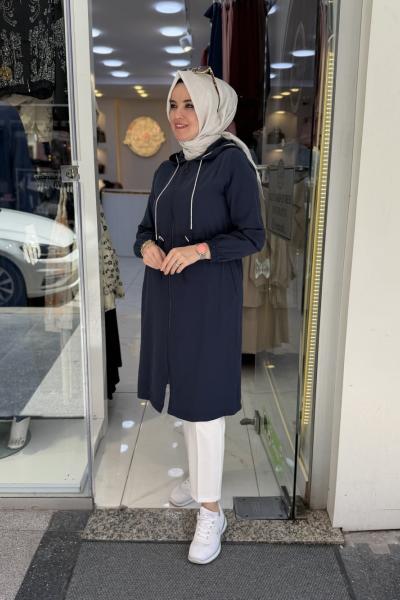 Beli Büzgülü Kap Lacivert