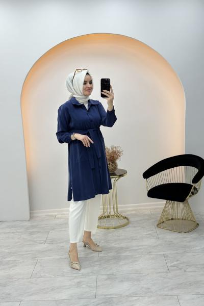 Beli Bağlamalı Kap Lacivert