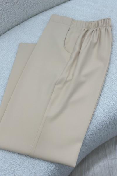 Modiva Kumaş Bol Paça Pantolon Krem
