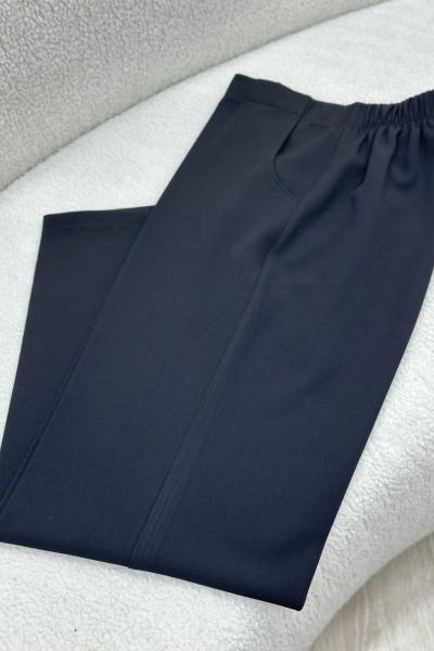 Modiva Kumaş Bol Paça Pantolon Siyah