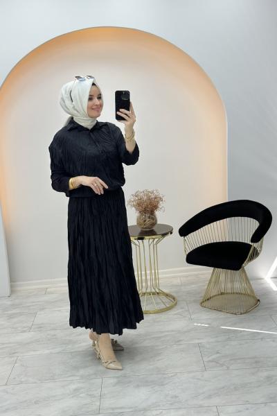 Kraş Saten Takım Siyah