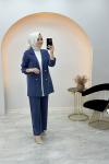 İpek Qupra Blazer Takım Lacivert