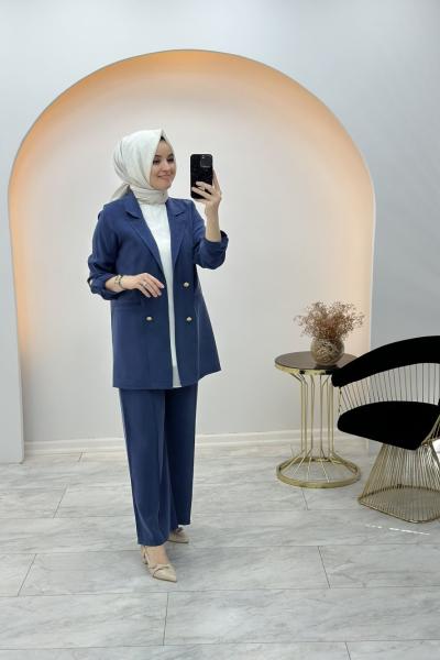İpek Qupra Blazer Takım Lacivert
