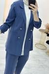 İpek Qupra Blazer Takım Lacivert