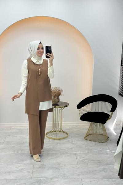 Eswap Üçlü Tensel Takım Kahverengi