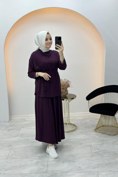 Merwish Bambu Etek Takım Mürdüm