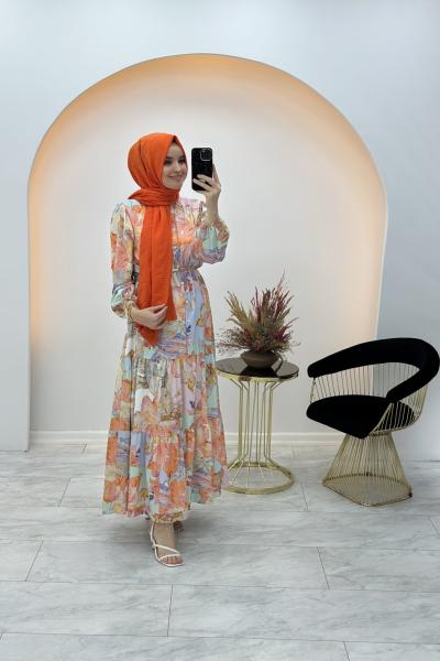 Merwish Fidan Elbise Turuncu