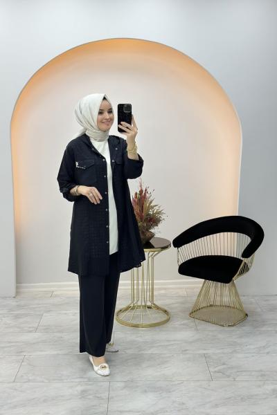 Peri Üçlü Takım Siyah