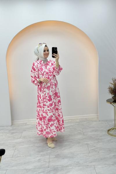 Mimoza Elbise Pembe