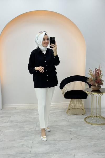 My City Fırfır Gömlek Siyah