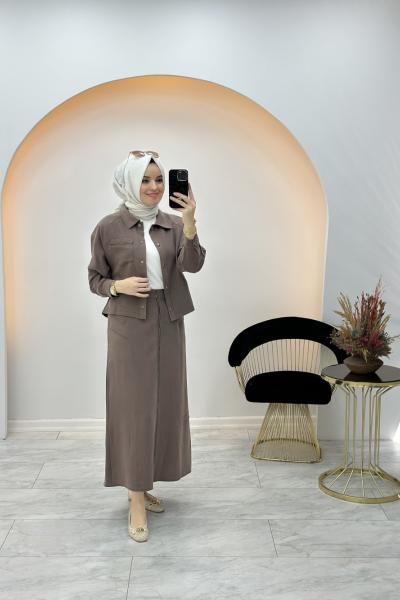 Narin Etekli Takım Kahverengi