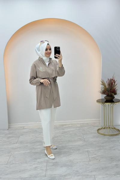 Kuş Detaylı Kap Sütlü Kahve