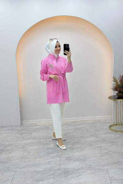 Kuş Detaylı Kap Pembe