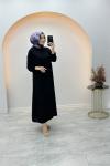 Efraze Pamuk Viskon Elbise Siyah