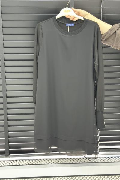 Efraze Uzun Kollu İçlik Siyah