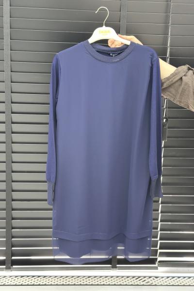 Efraze Uzun Kollu İçlik Lacivert