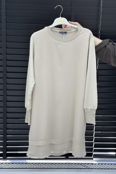 Efraze Uzun Kollu İçlik Ekru