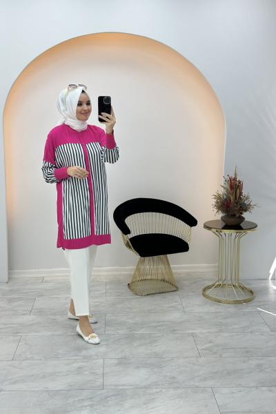 EGS Çizgi Detaylı Kap Pembe