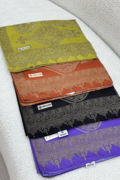 Siyane Etnik Desen Şal Yağ Yeşili