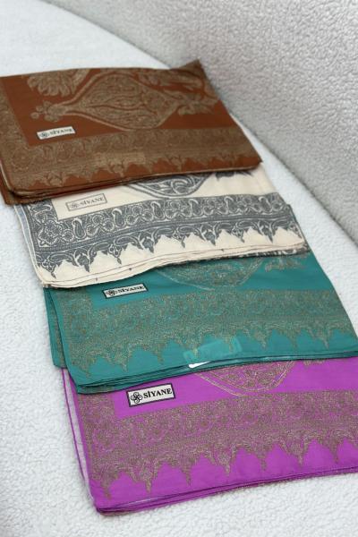 Siyane Etnik Desen Şal Kiremit