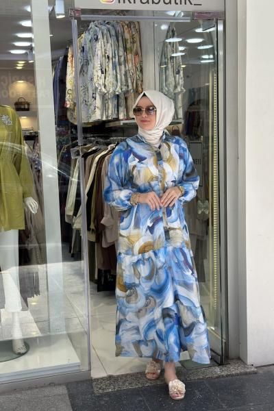 İkra Elbise Mavi