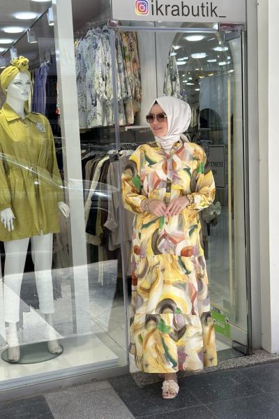 İkra Elbise Sarı