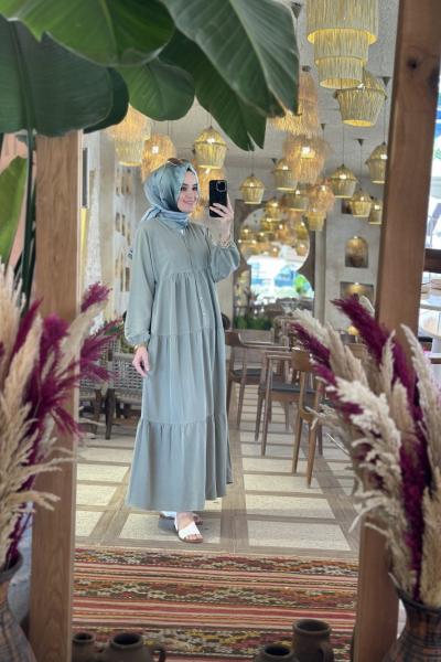 Çiğdem Tensel Elbise Mint Yeşili