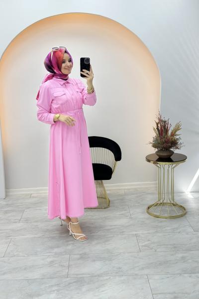 Ayrobin Elbise Pembe