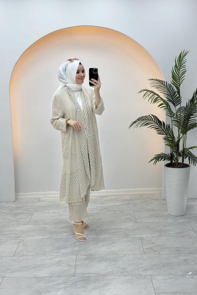 İthal Lazer Kesim Takım Krem