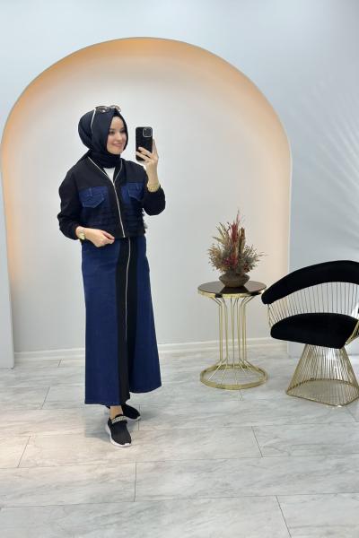 Eski Tasarım Etekli Takım Lacivert