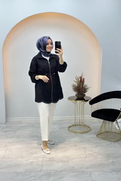 Lazer Kesim Kap Siyah