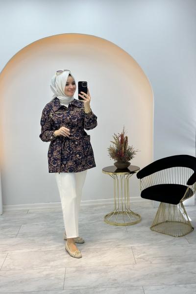 Özel Etnik Dokuma Kap Lacivert