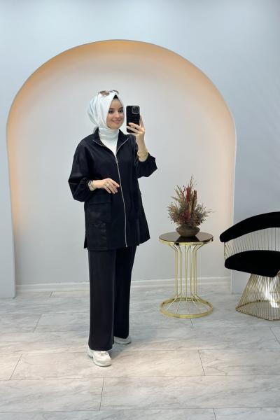 Meyra Fermuarlı Takım Siyah