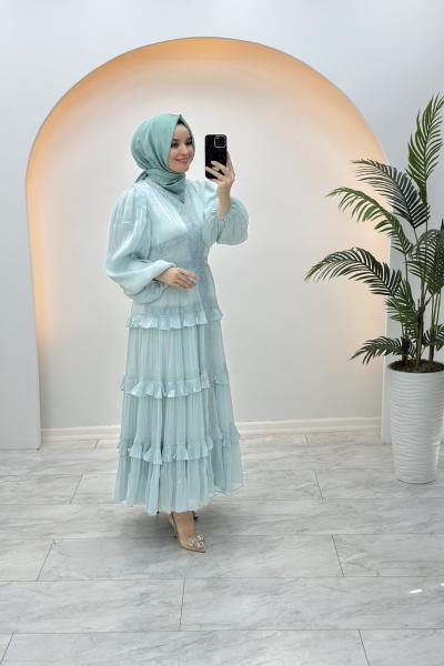 Alânur Elbise Mint Yeşili