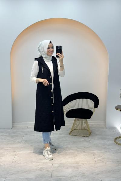 Kapitone Yelek Siyah