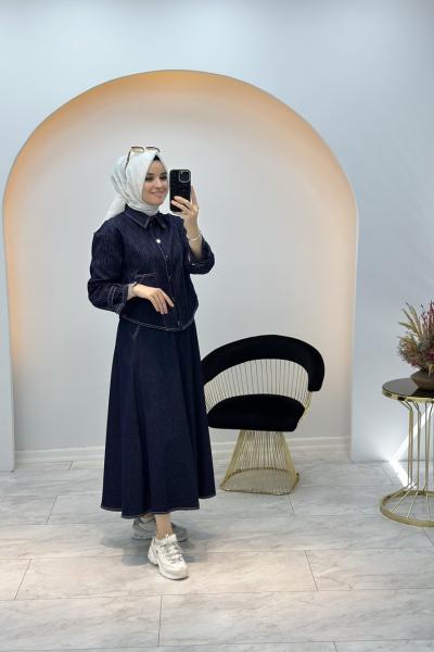 Ezgi Kot Etekli Takım Lacivert