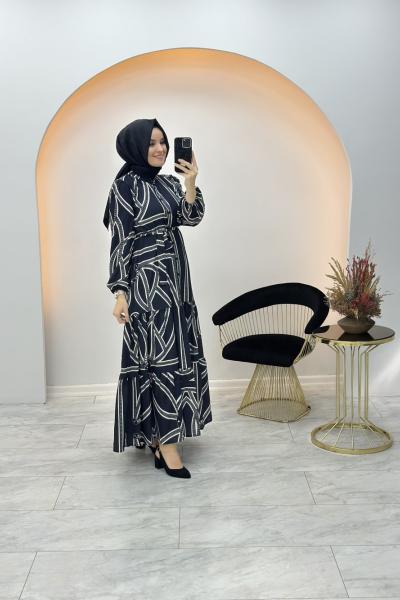 Merwish September Elbise Siyah