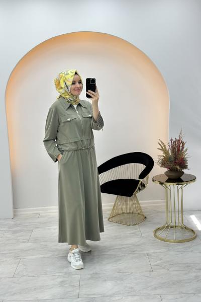 Marcha Özge Etekli Takım Haki