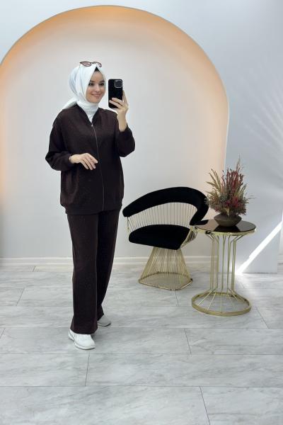 Merwish Pop Taşlı Takım Acı Kahve