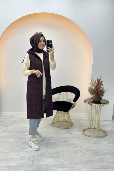 Marcha Kapitone Yelek Bordo