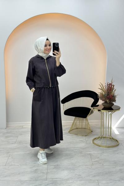 Kumsal Etekli Takım Kahverengi