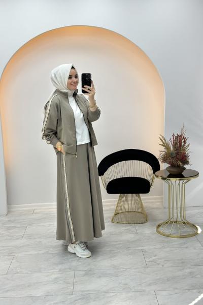 Doğa Üçlü Etekli Takım Haki