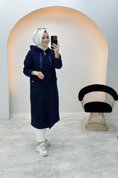 Kıvırcık Kaşe Kap Lacivert