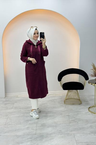 Kıvırcık Kaşe Kap Bordo