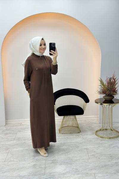 İdil Elbise Kahverengi
