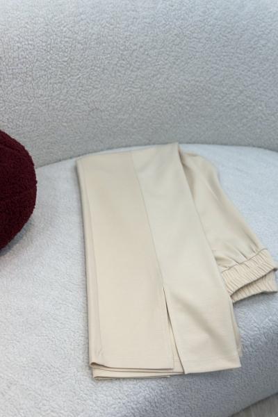 Yırtmaç Modal Pantolon Taş Rengi